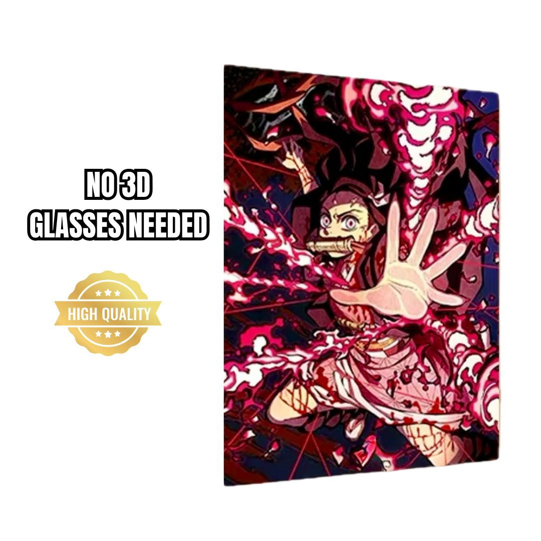 3D Lenticular Poster – Demon Slayer Edition